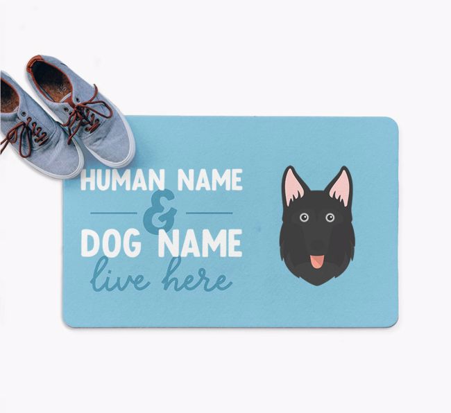 Human & Dog Live Here: Personalized {breedFullName} Doormat